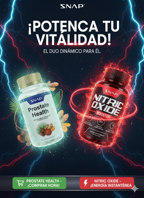 PROSTATE HEALTH + NITRIC OXIDE - Suplemento nutricional para la salud prostática y energía masculina