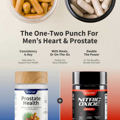 PROSTATE HEALTH + NITRIC OXIDE - Suplemento nutricional para la salud prostática y energía masculina