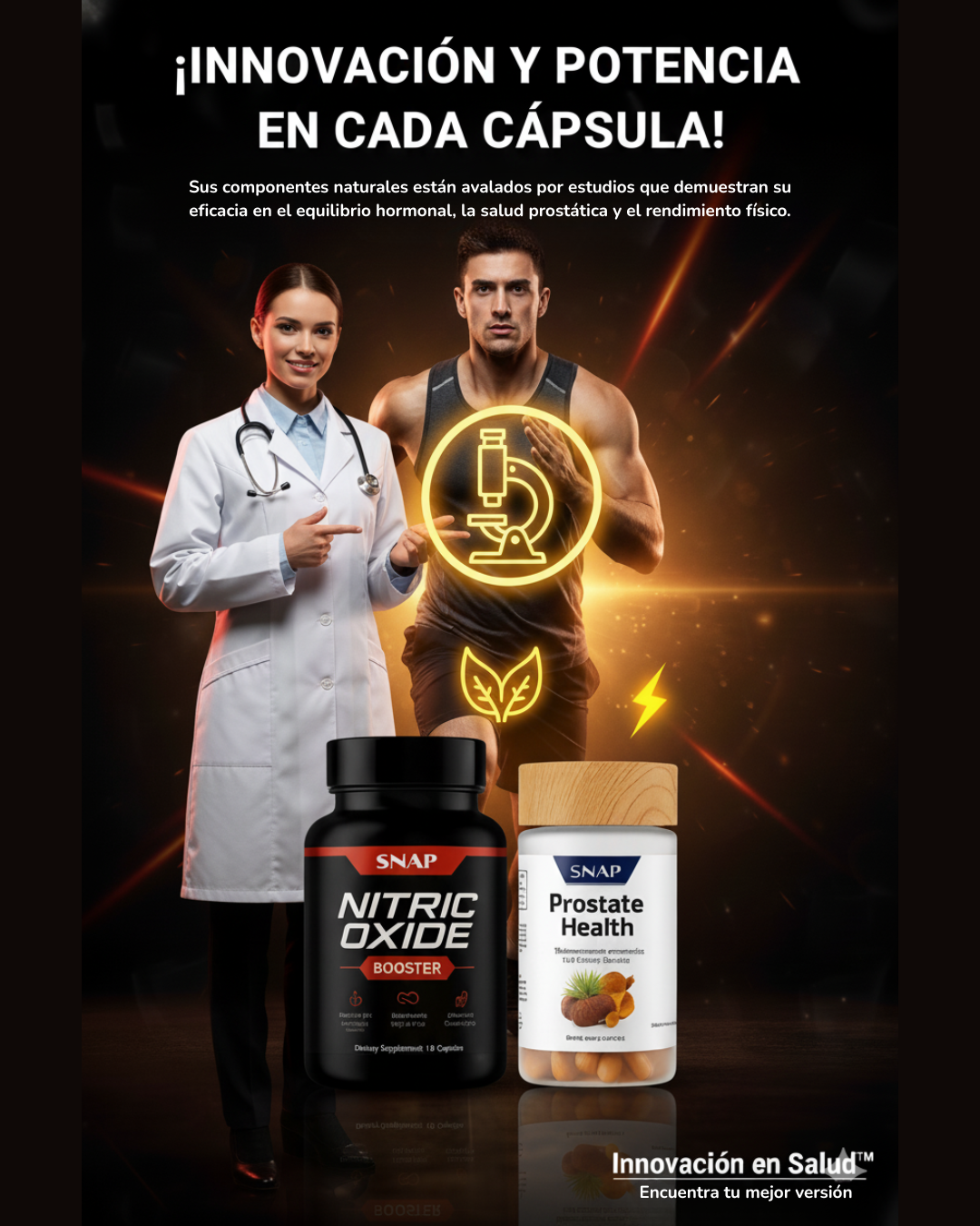 PROSTATE HEALTH + NITRIC OXIDE - Suplemento nutricional para la salud prostática y energía masculina