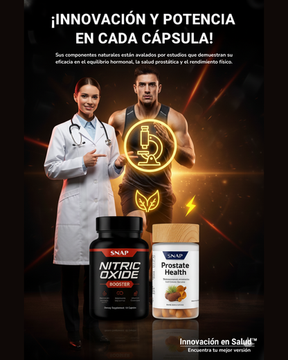PROSTATE HEALTH + NITRIC OXIDE - Suplemento nutricional para la salud prostática y energía masculina